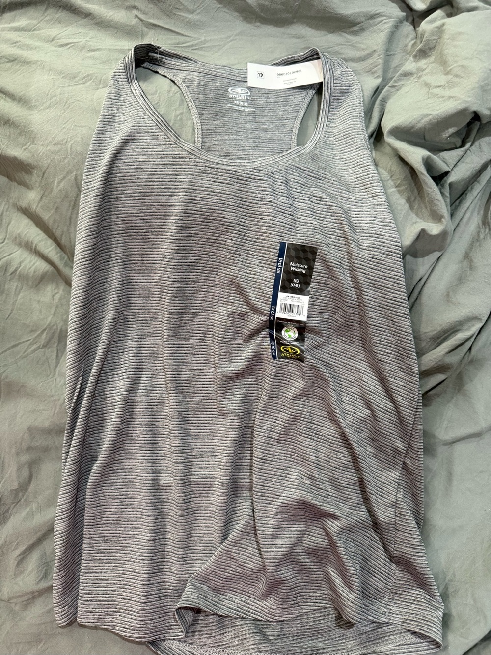 Athletic Works Women's Gray Striped Racerback Tank Top